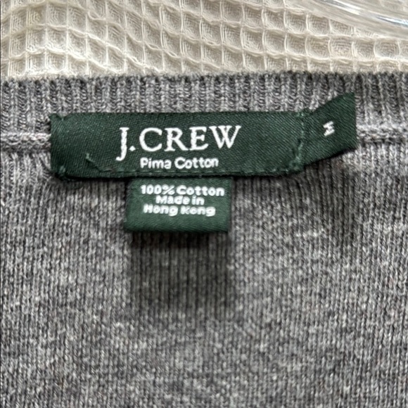 J. Crew Men’s Vintage Gray V-Neck Pima cottonSweater Classic Knit Sz M summer - Picture 2 of 5